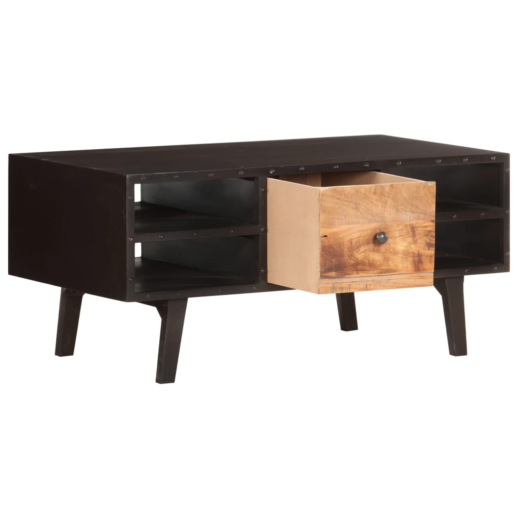 vidaXL コーヒーテーブル 100x50x45cm 無垢の再生木材