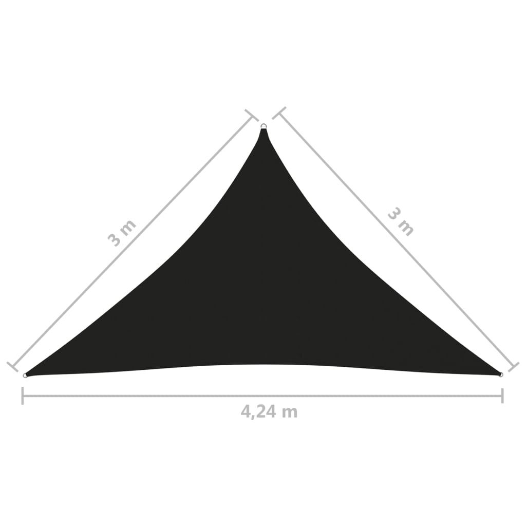 vidaXL サンシェードセイル 3x3x4.24m 三角形 オックスフォード生地 ブラック