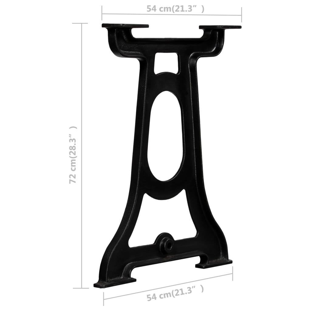 vidaXL ダイニングテーブル脚 2点 Y型フレーム 鋳鉄製