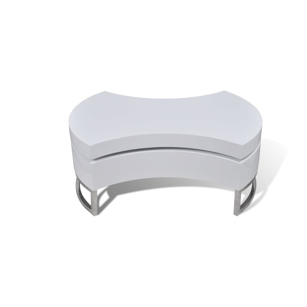 vidaXL コーヒーテーブル 調整可能な形状 ハイグロスホワイト