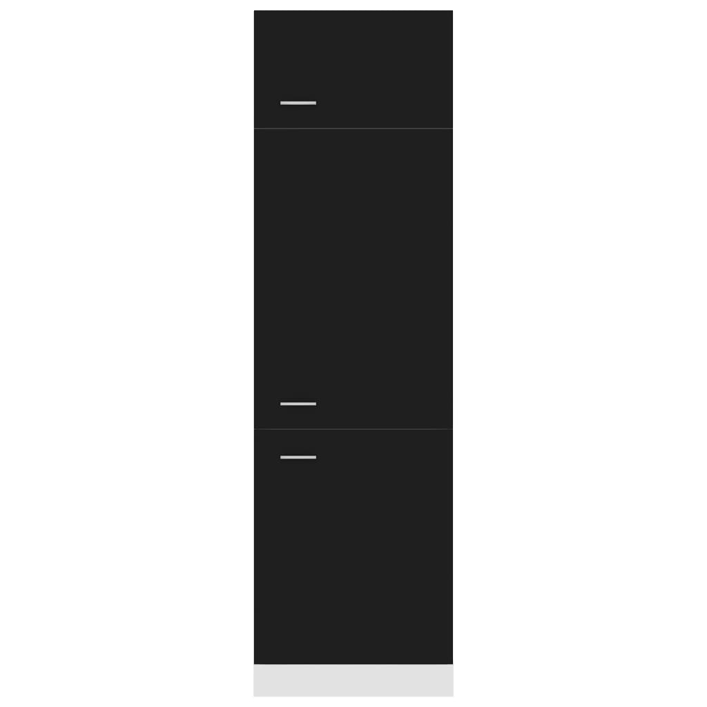 vidaXL 冷蔵庫用キャビネット ブラック 60x57x207cm パーティクルボード