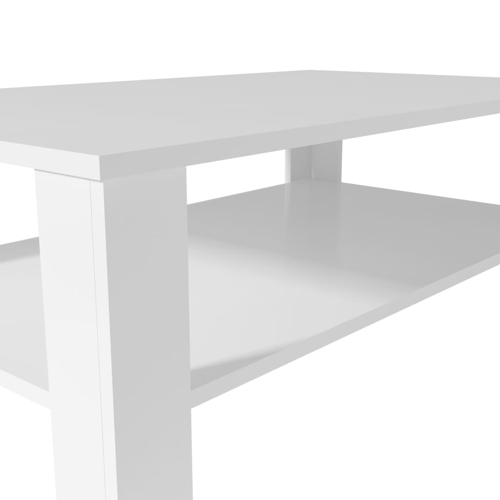 vidaXL コーヒーテーブル パーティクルボード 100x59x42cm ホワイト