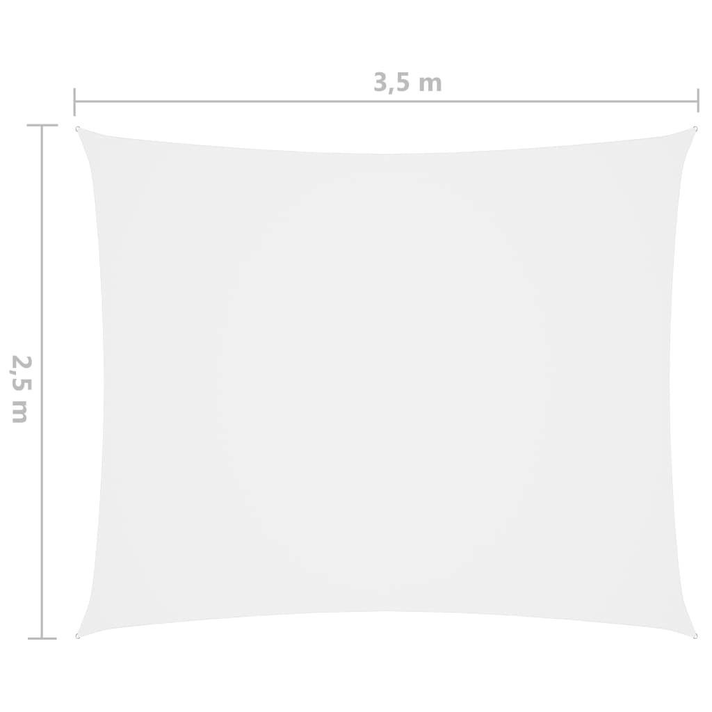 vidaXL サンシェードセイル 2.5x3.5m 長方形 オックスフォード生地 ホワイト