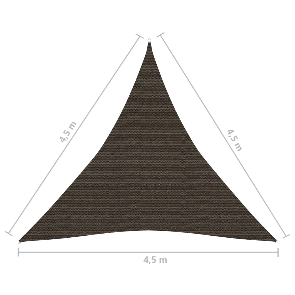 vidaXL サンシェードセイル 160g/m² ブラウン 4.5x4.5x4.5m 高密度ポリエチレン