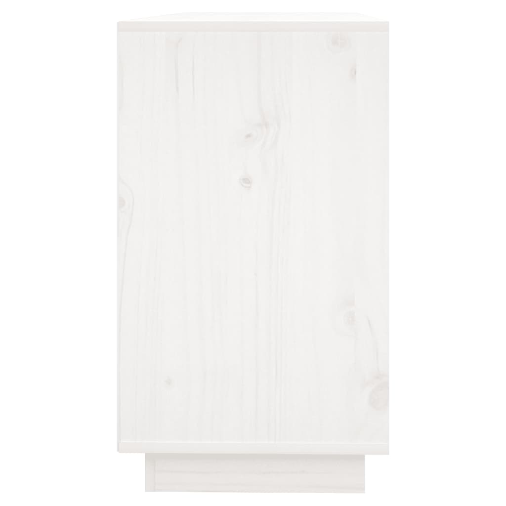 vidaXL サイドボード ホワイト 111x34x60 cm パイン無垢材
