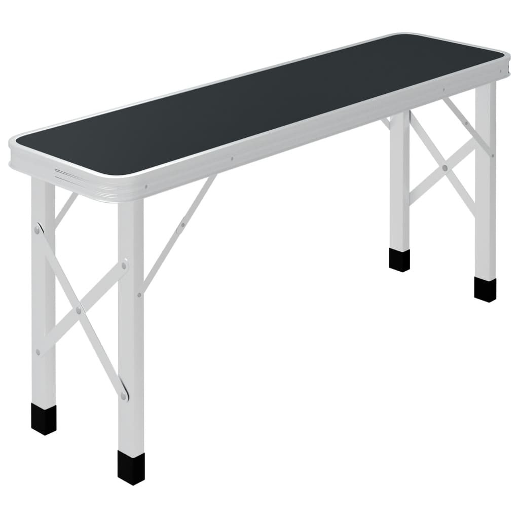 vidaXL 折りたたみキャンプテーブル ベンチ2点付き アルミ製 グレー