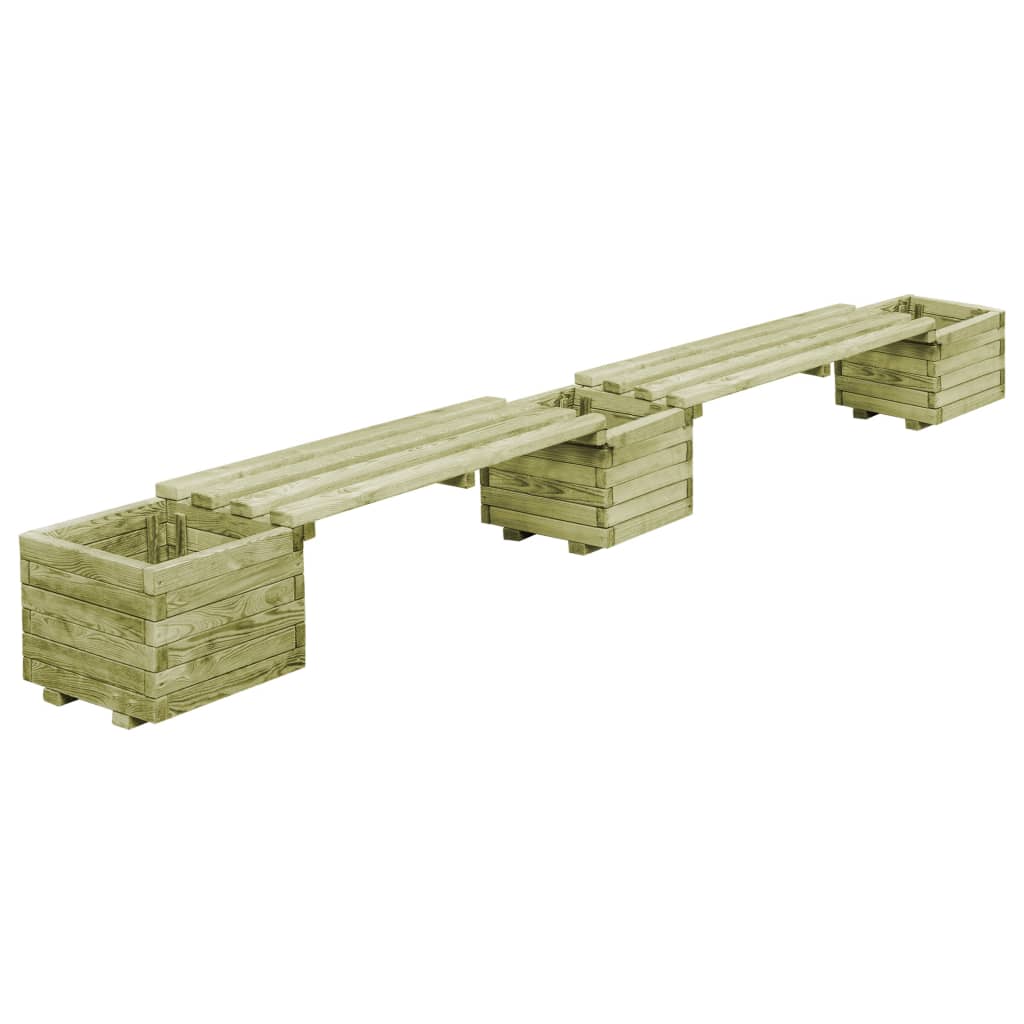 vidaXL ガーデンプランターベンチ 含浸松材