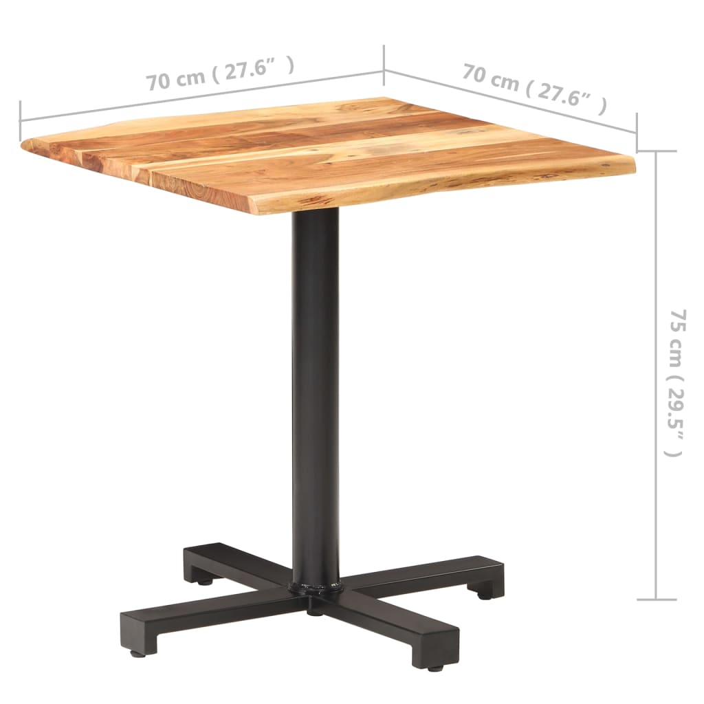 vidaXL ビストロテーブル 天然木の形状 (ライブエッジ) アカシア無垢材 70x70x75cm