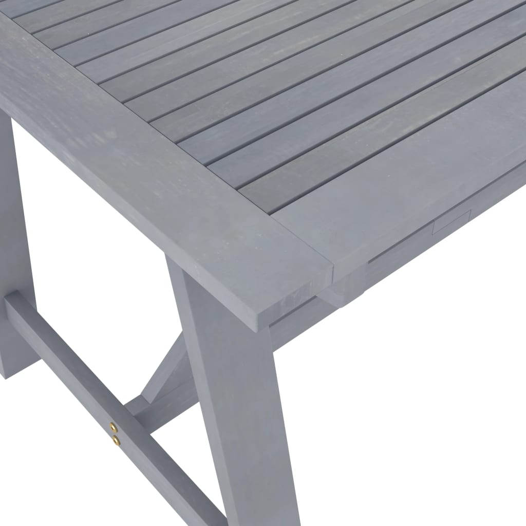 vidaXL ガーデンダイニングテーブル 140x70x73.5cm アカシア無垢材 グレー