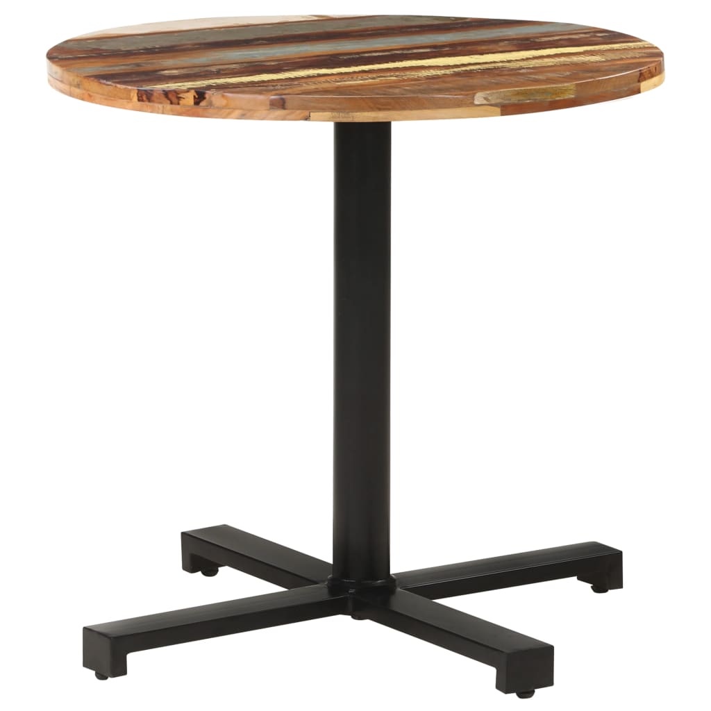 vidaXL ビストロテーブル 丸型 直径80x75cm 無垢の再生木材