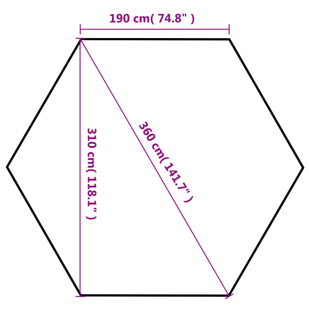 vidaXL 六角形 ポップアップ マーキーテント 側壁6点 ダークブルー 3.6x3.1 m