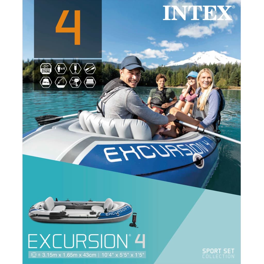 INTEX Intex Excursion 4セット インフレータブルボート オール＆ポンプ付き 68324NP
