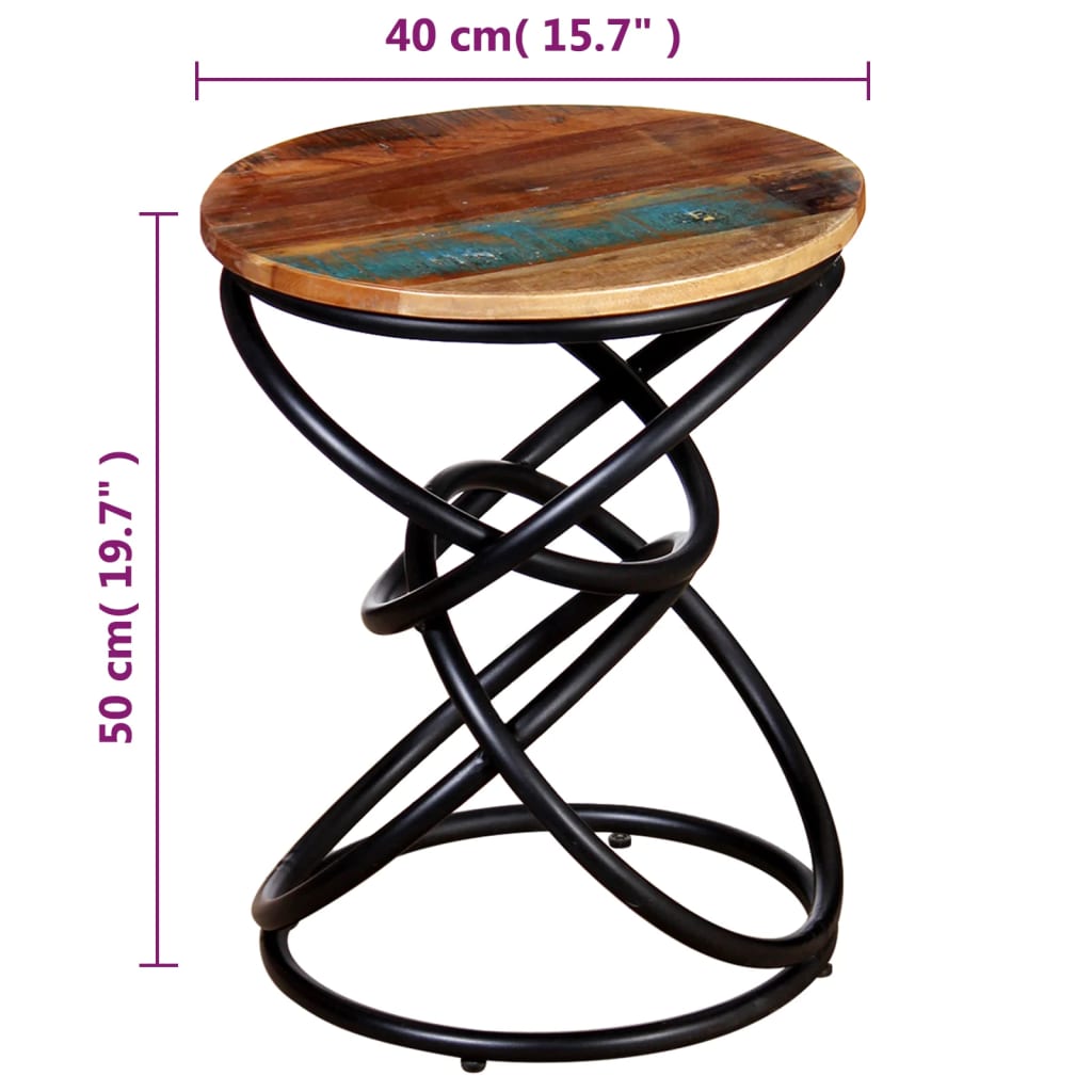 vidaXL エンドテーブル 無垢の再生木材