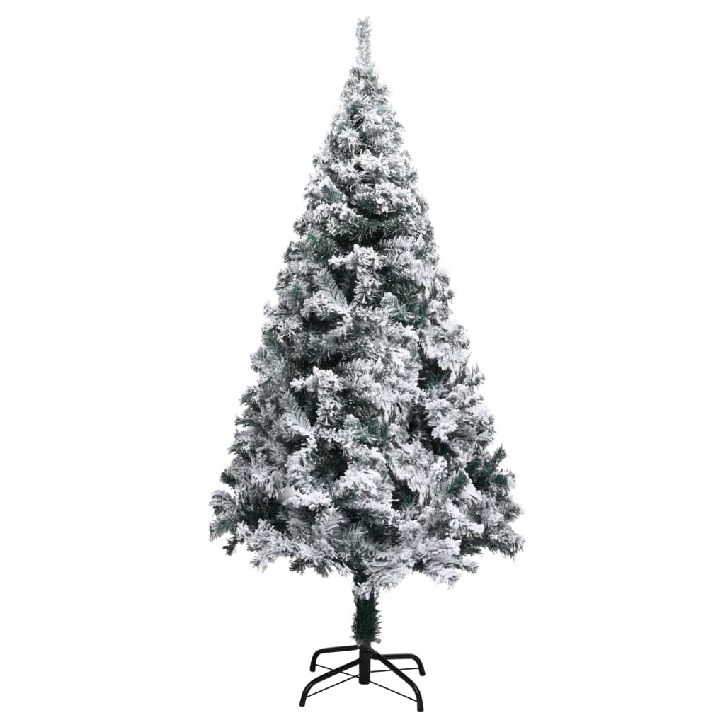 vidaXL フェイククリスマスツリー 雪付き グリーン 150cm PVC製