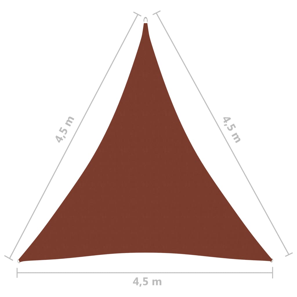 vidaXL サンシェードセイル 4,5x4,5x4,5m 三角形 オックスフォード生地 テラコッタ