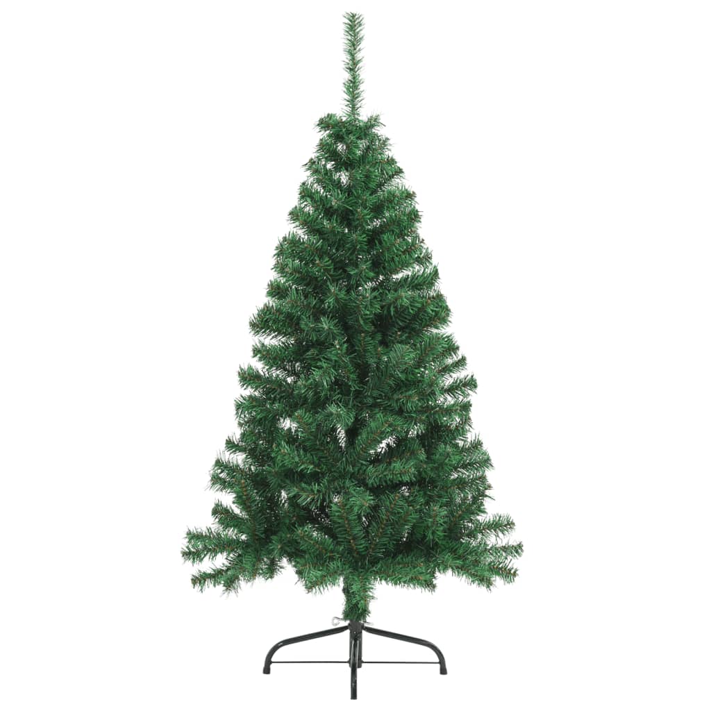 vidaXL ハーフ型 フェイククリスマスツリー スタンド付 グリーン 120 cm PVC製