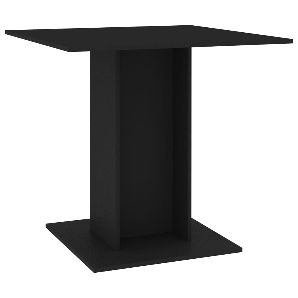 vidaXL ダイニングテーブル 黒色 80x80x75cm パーティクルボード
