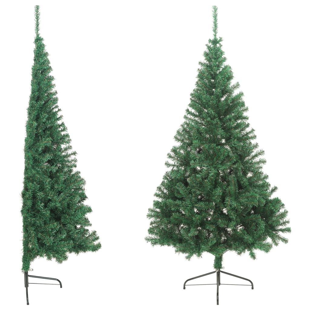 vidaXL ハーフ型 フェイククリスマスツリー スタンド付 グリーン 180 cm PVC製