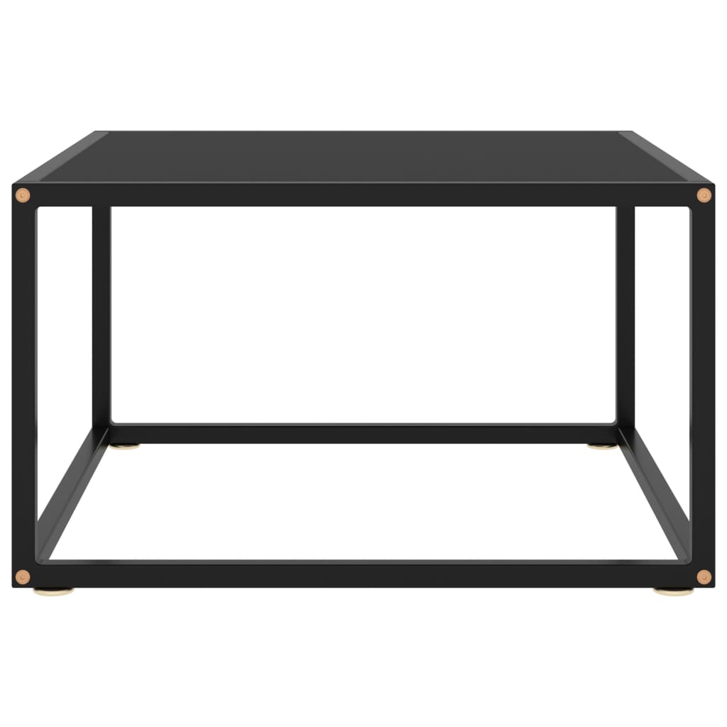 vidaXL コーヒーテーブル ブラック 60x60x35cm ブラックガラス製