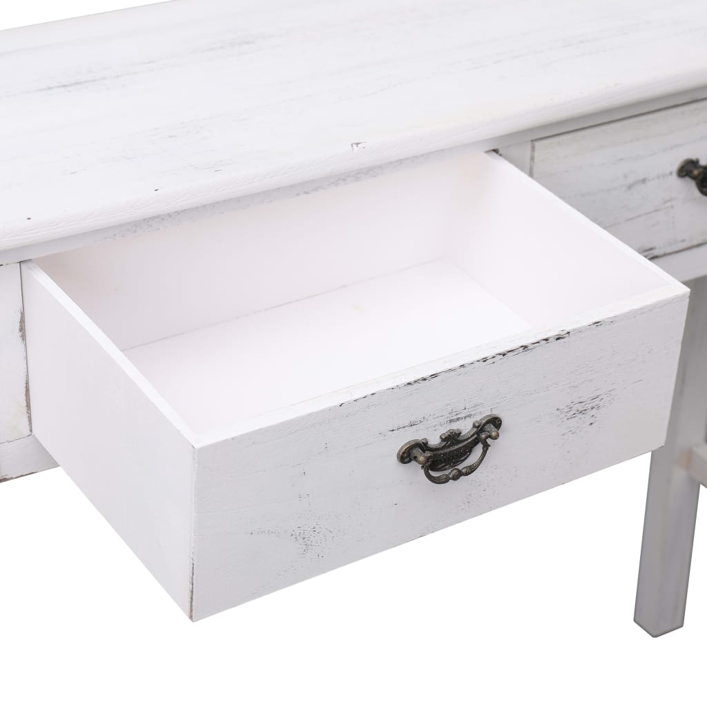 vidaXL コンソールテーブル 90x30x77cm 木製 アンティークホワイト
