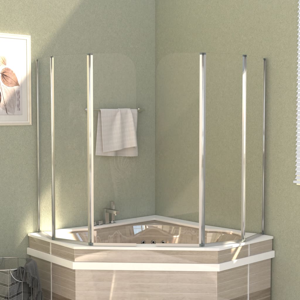 vidaXL 浴室パネル 2枚 104x130cm 強化ガラス 透明