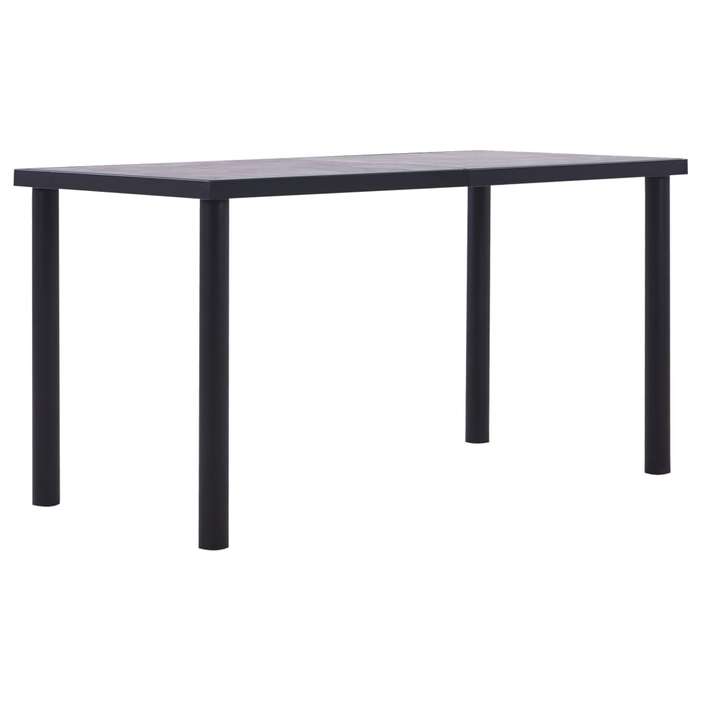 vidaXL ダイニングテーブル ブラック＆コンクリートグレー 140x70x75cm MDF製