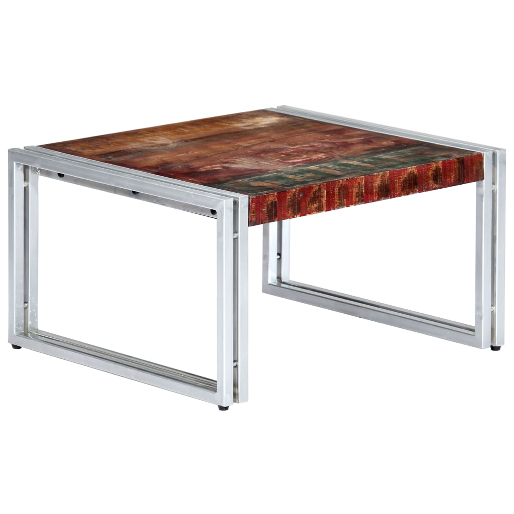 vidaXL コーヒーテーブル 60x60x35cm 無垢の再生木材