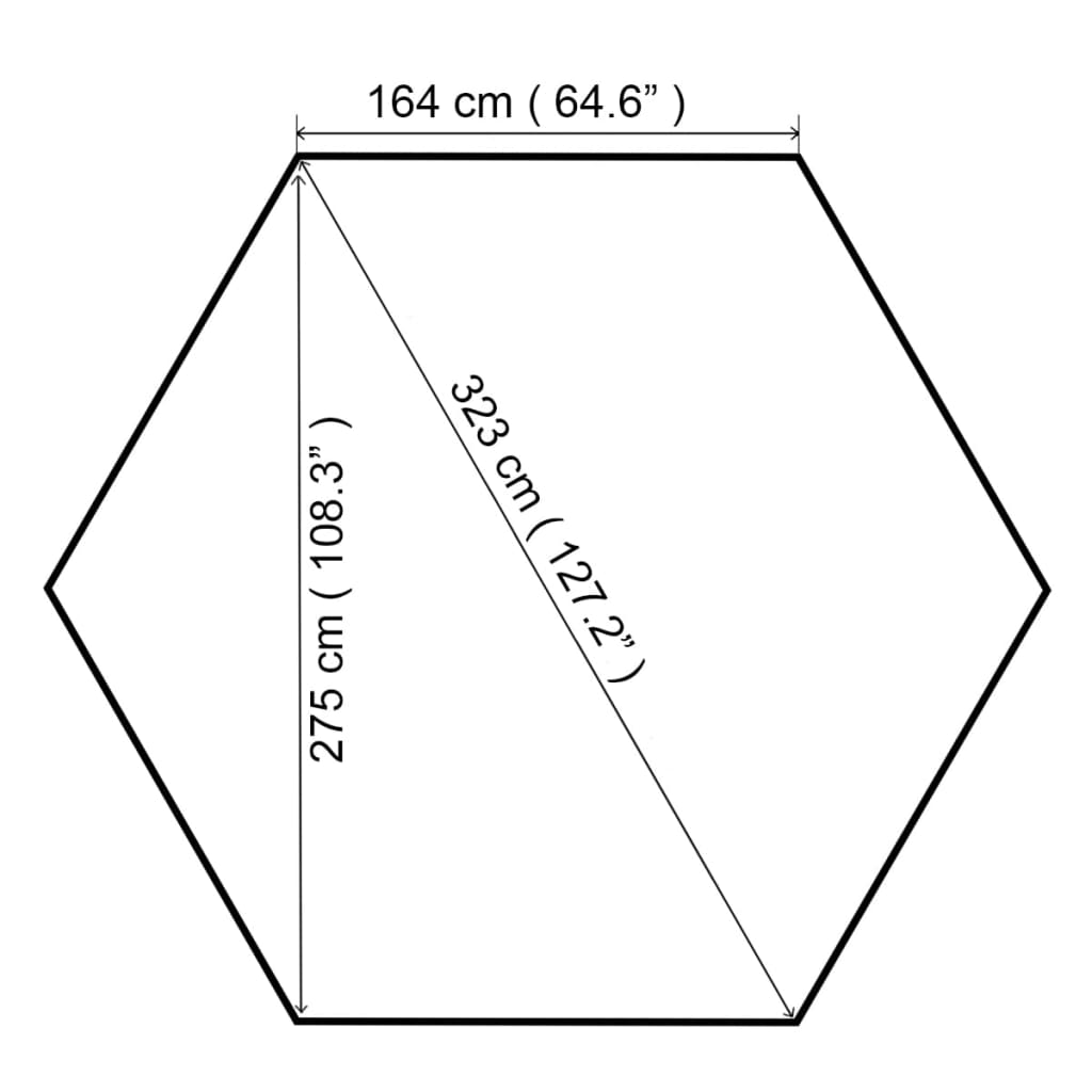vidaXL ガーデンガゼボ風テント パビリオン テント 六角形 ベージュ 323x265cm