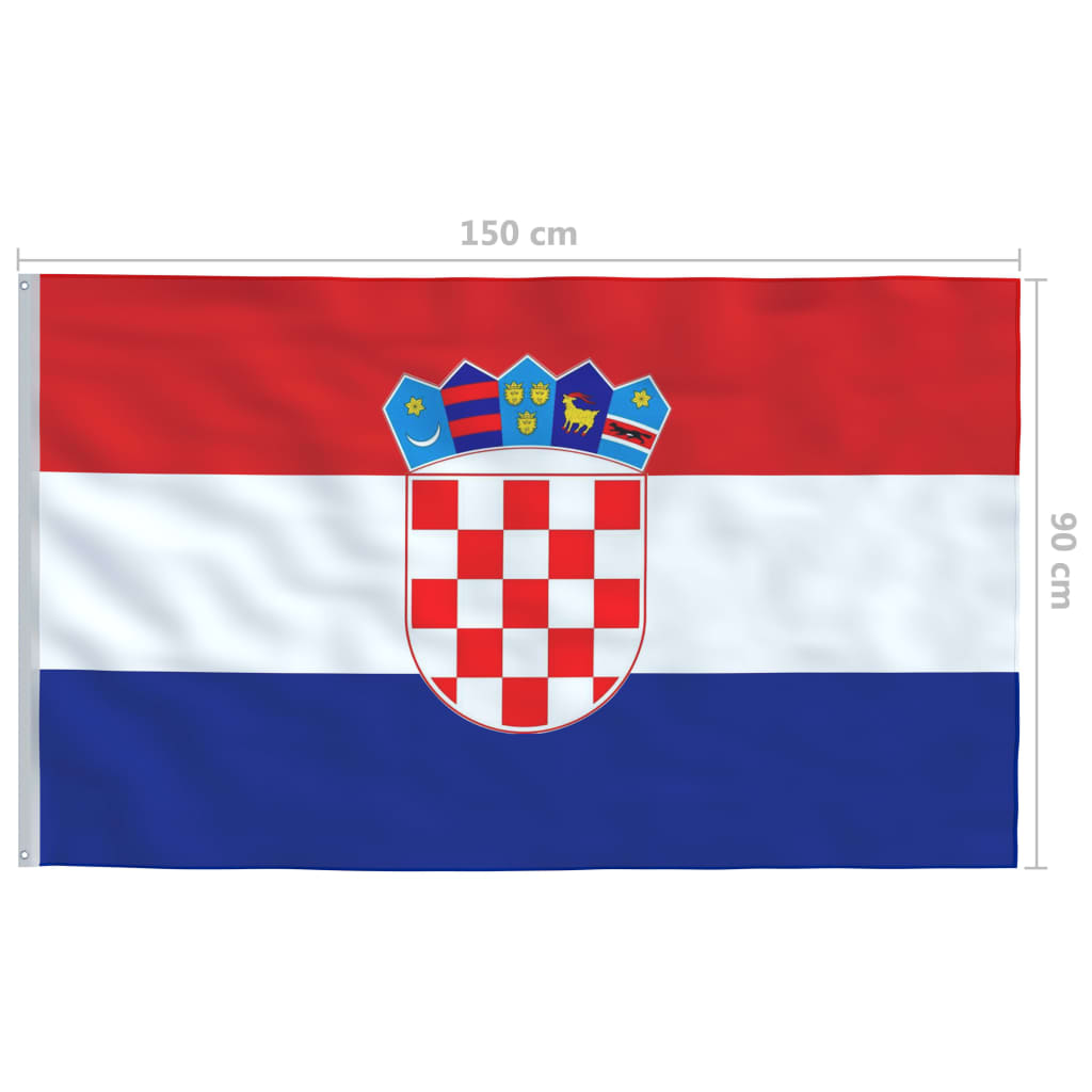 vidaXL クロアチア 国旗 90x150cm