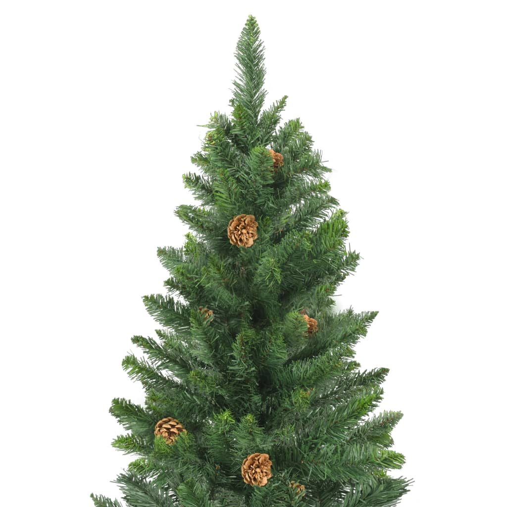 vidaXL フェイククリスマスツリー 松ぼっくり付き 180cm グリーン