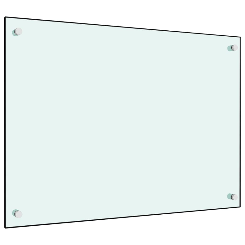 vidaXL キッチン用 汚れ防止板 ホワイト 70x50cm 強化ガラス製