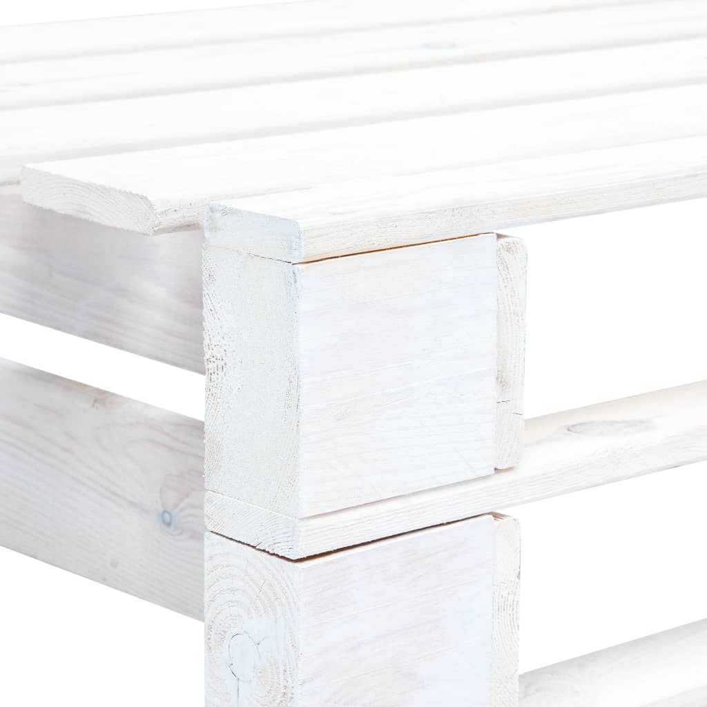 vidaXL ガーデン用 パレットコーナーベンチ 木製 ホワイト