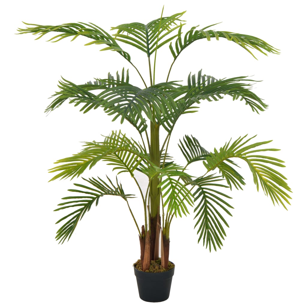 vidaXL 人工観葉植物 ヤシの木 ポット付き 120cm グリーン