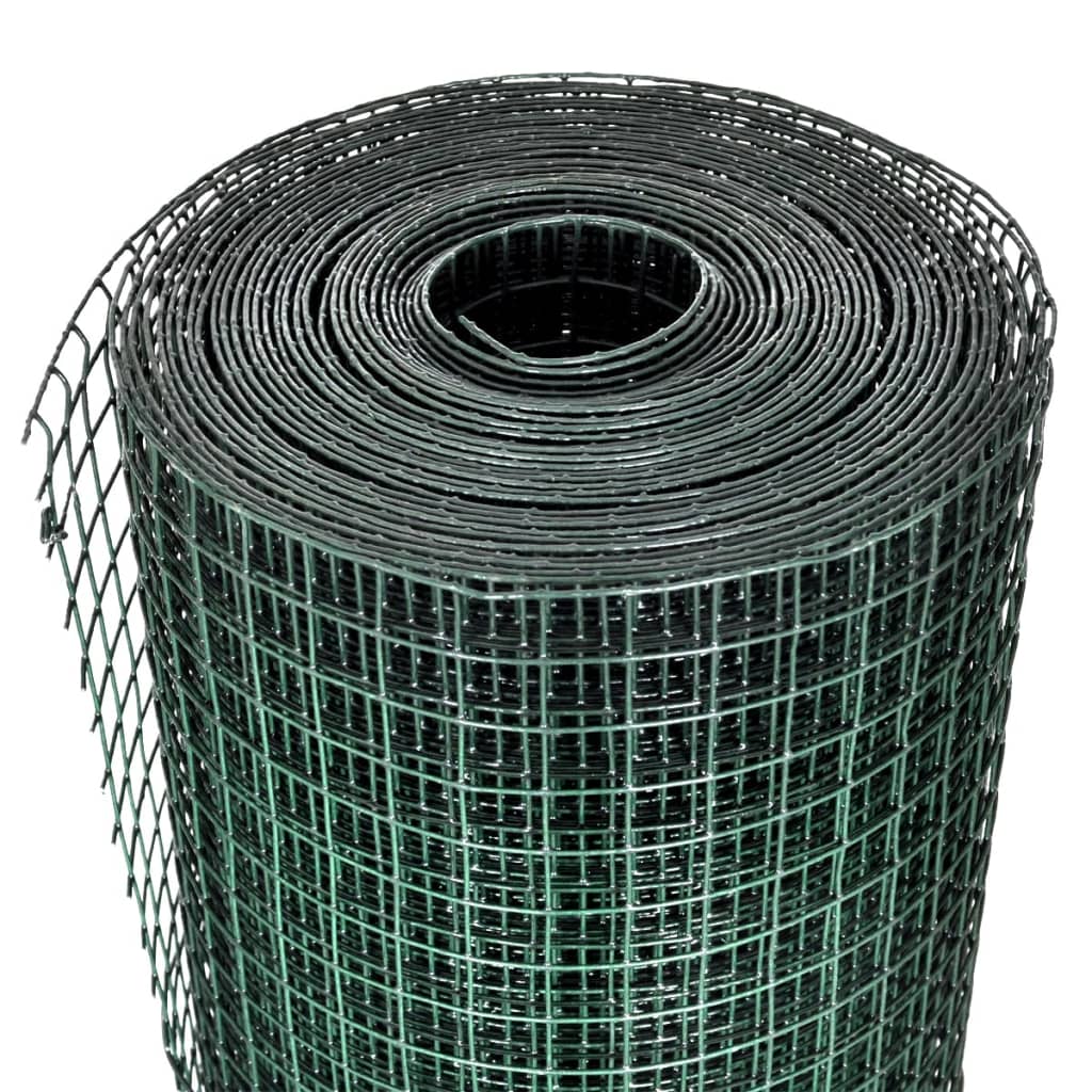 vidaXL 金網フェンス PVCコーティング 亜鉛メッキ製 25x1m グリーン