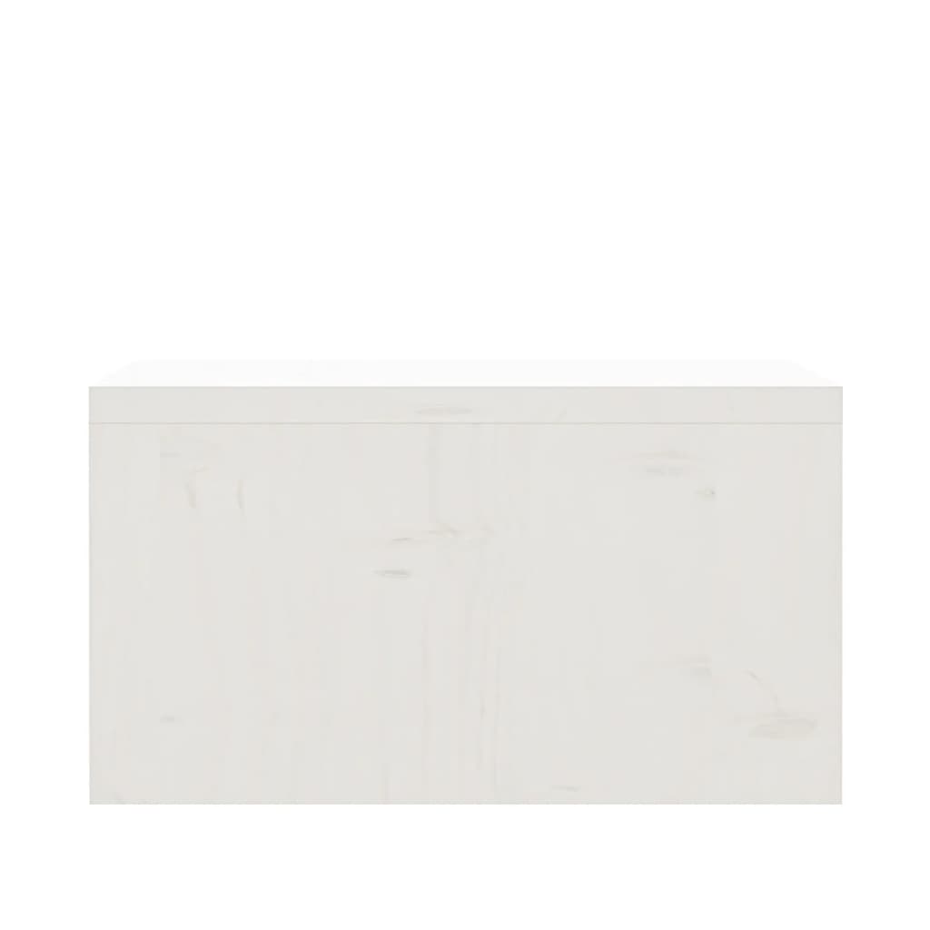 vidaXL モニタースタンド ホワイト 50x27x15 cm パイン無垢材