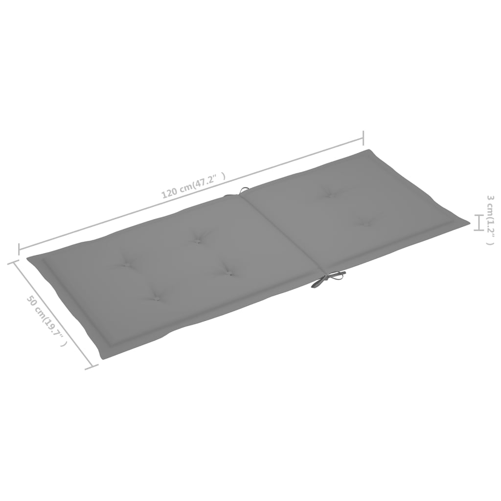vidaXL ガーデンチェア 4点セット グレークッション付 チーク無垢材