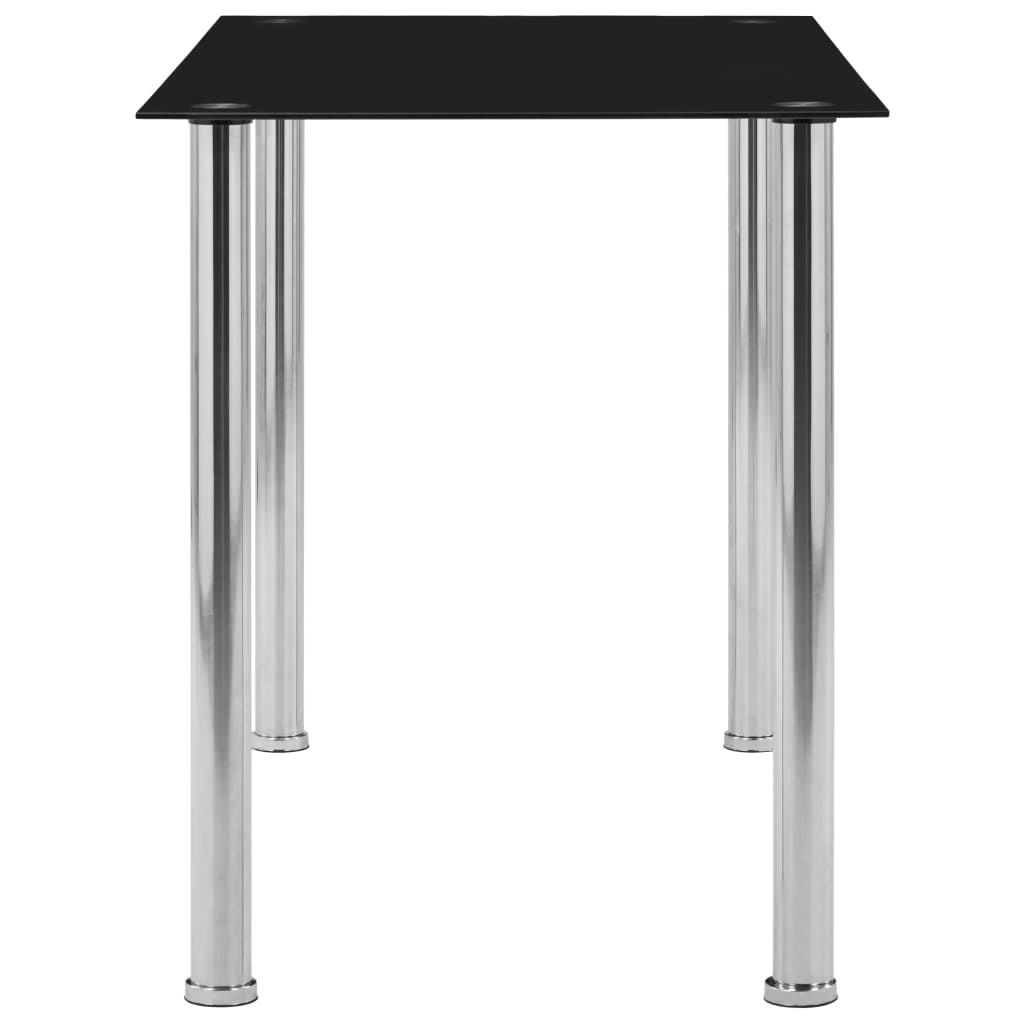 vidaXL ダイニングテーブル ブラック 120x60x75cm 強化ガラス製