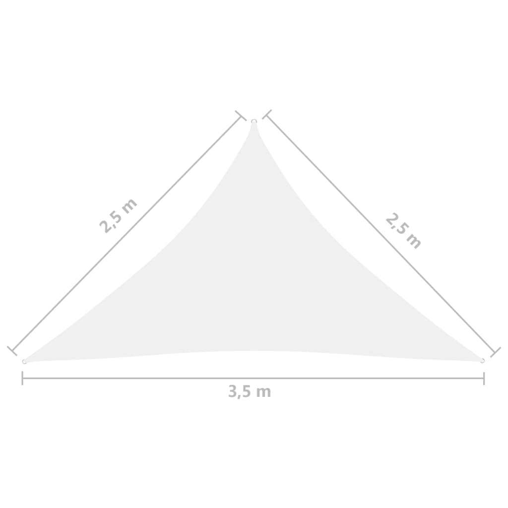 vidaXL サンシェードセイル 2.5x2.5x3.5m 三角 オックスフォード生地 ホワイト