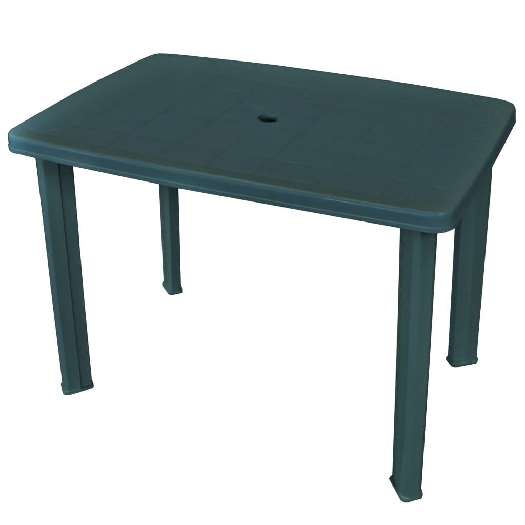 vidaXL ガーデンテーブル グリーン 101x68x72cm プラスチック製