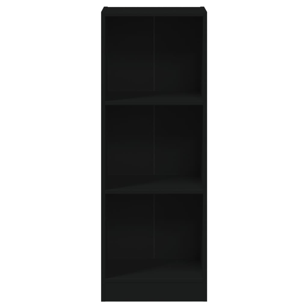 vidaXL 3段 ブックキャビネット 黒色 40x24x108cm パーティクルボード