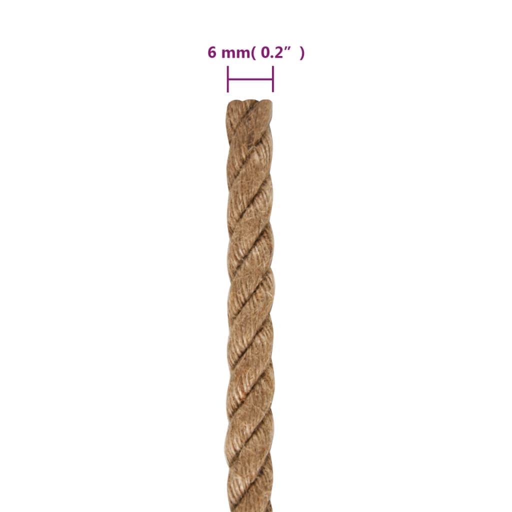 vidaXL ロープ 100％ジュート 6mm (直径) 500m (全長)