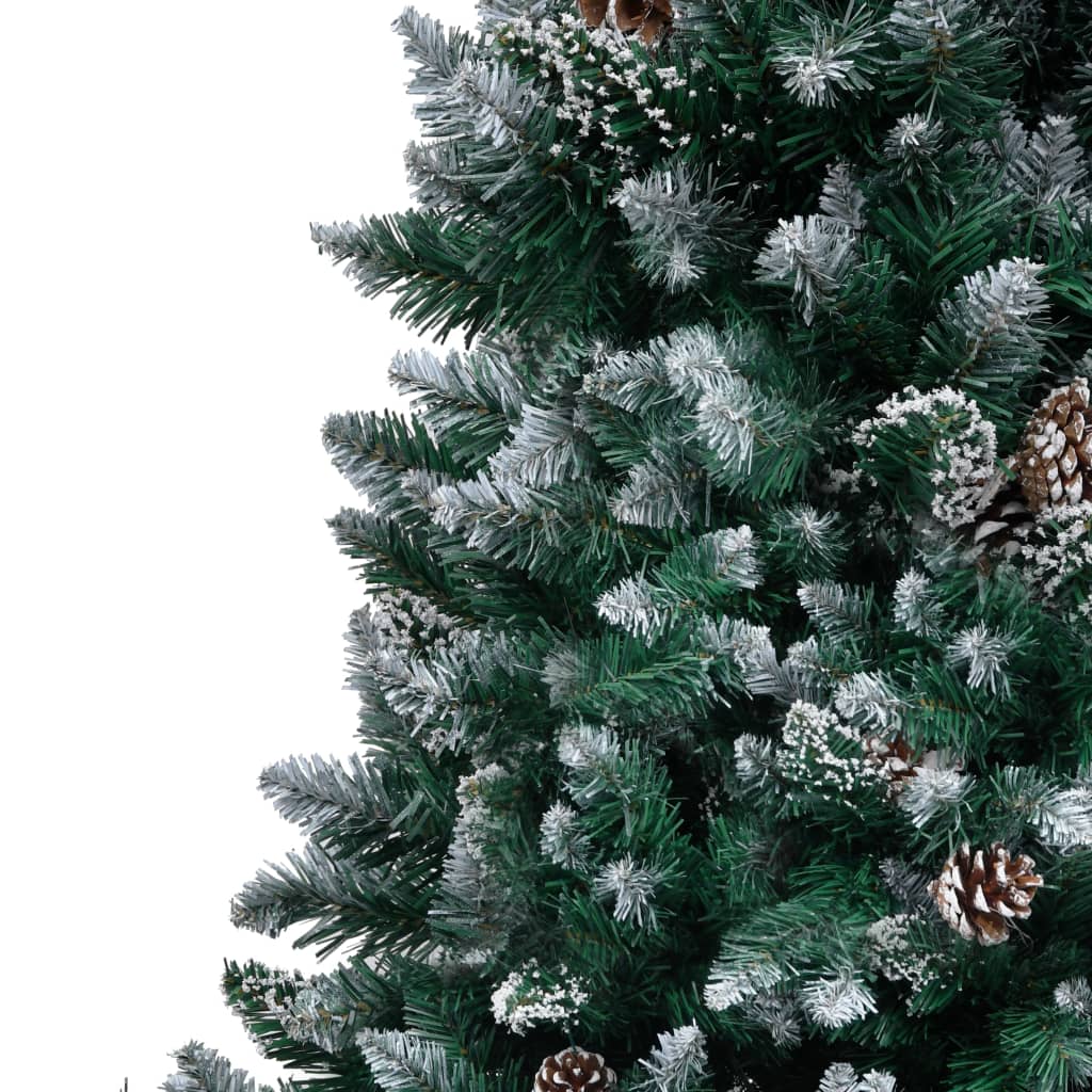 vidaXL フェイククリスマスツリー 松ぼっくり＆白い雪付き 240cm