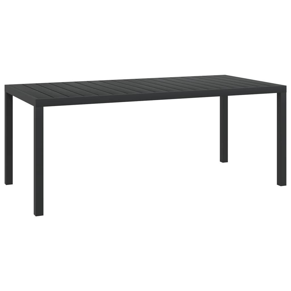 vidaXL ガーデンテーブル ブラック 185x90x74cm アルミ＆WPC製