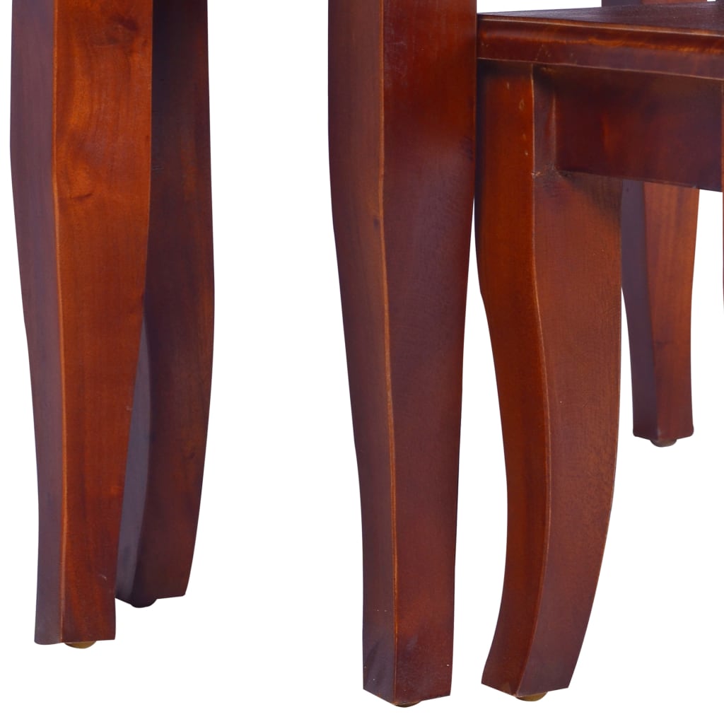 vidaXL ネスティングサイドテーブル 3点セット クラシカルブラウン マホガニー無垢材