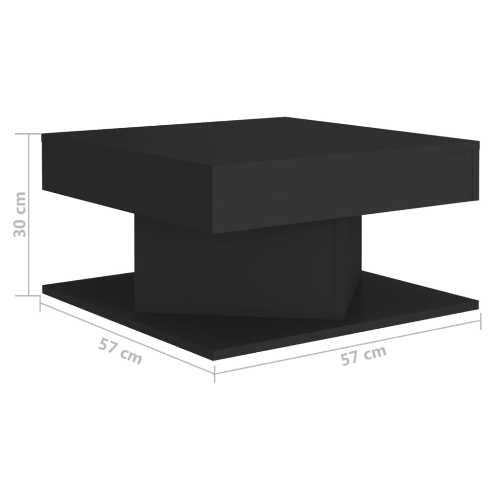vidaXL コーヒーテーブル ブラック 57x57x30 cm エンジニアリングウッド