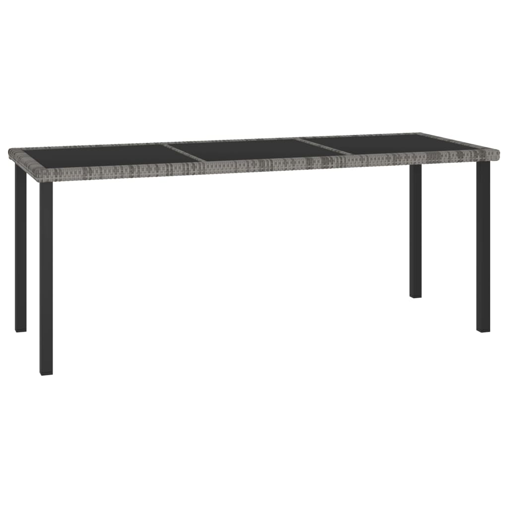 vidaXL ガーデンダイニングテーブル 180x70x73cm ポリラタン製 グレー