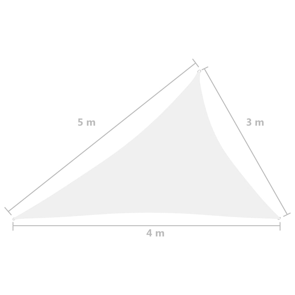 vidaXL サンシェードセイル 3x4x5m 三角形 オックスフォード生地 ホワイト