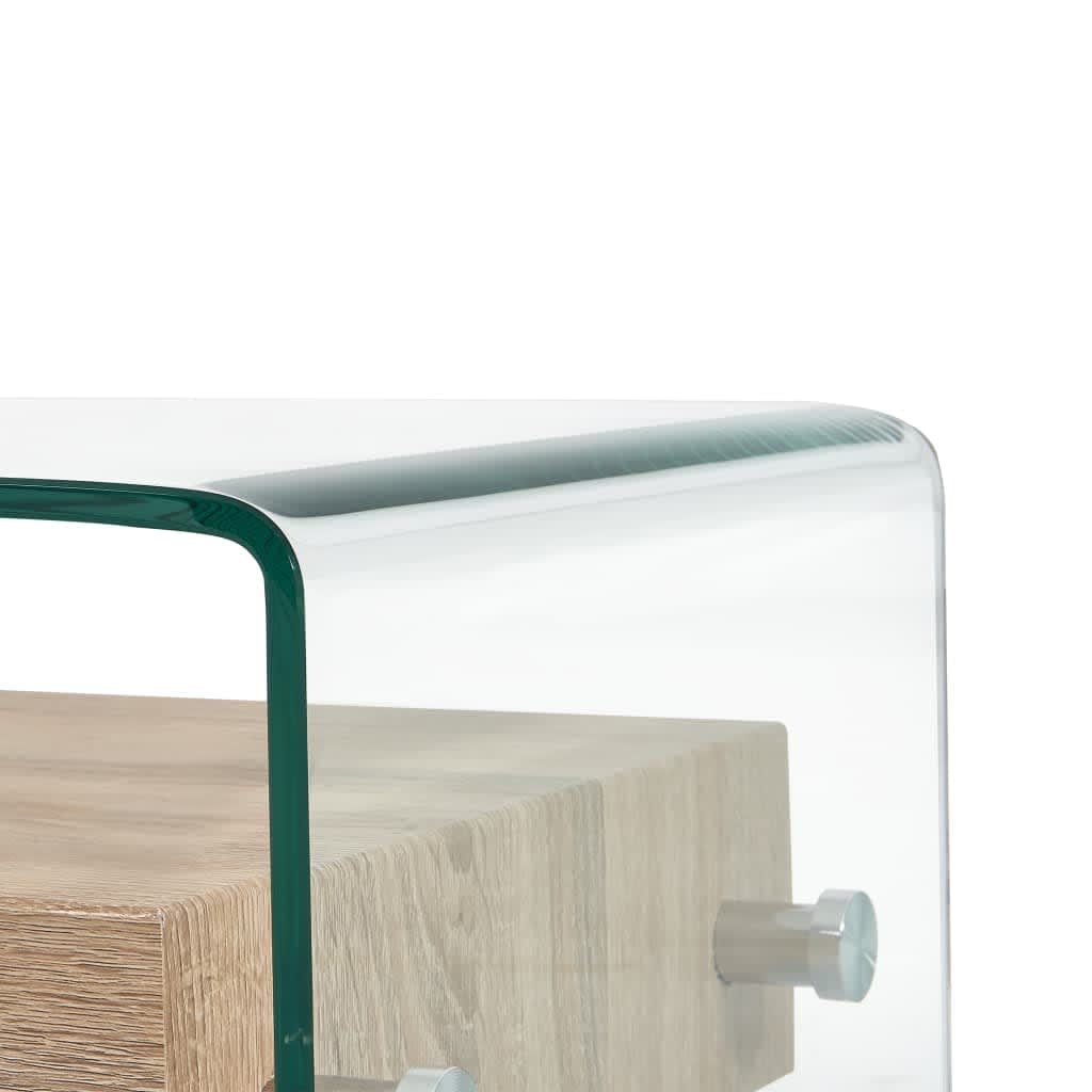 vidaXL コーヒーテーブル 透明 98x45x31cm 強化ガラス製