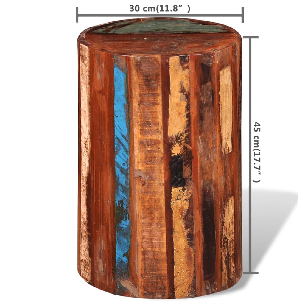 vidaXL スツール 無垢の再生木材