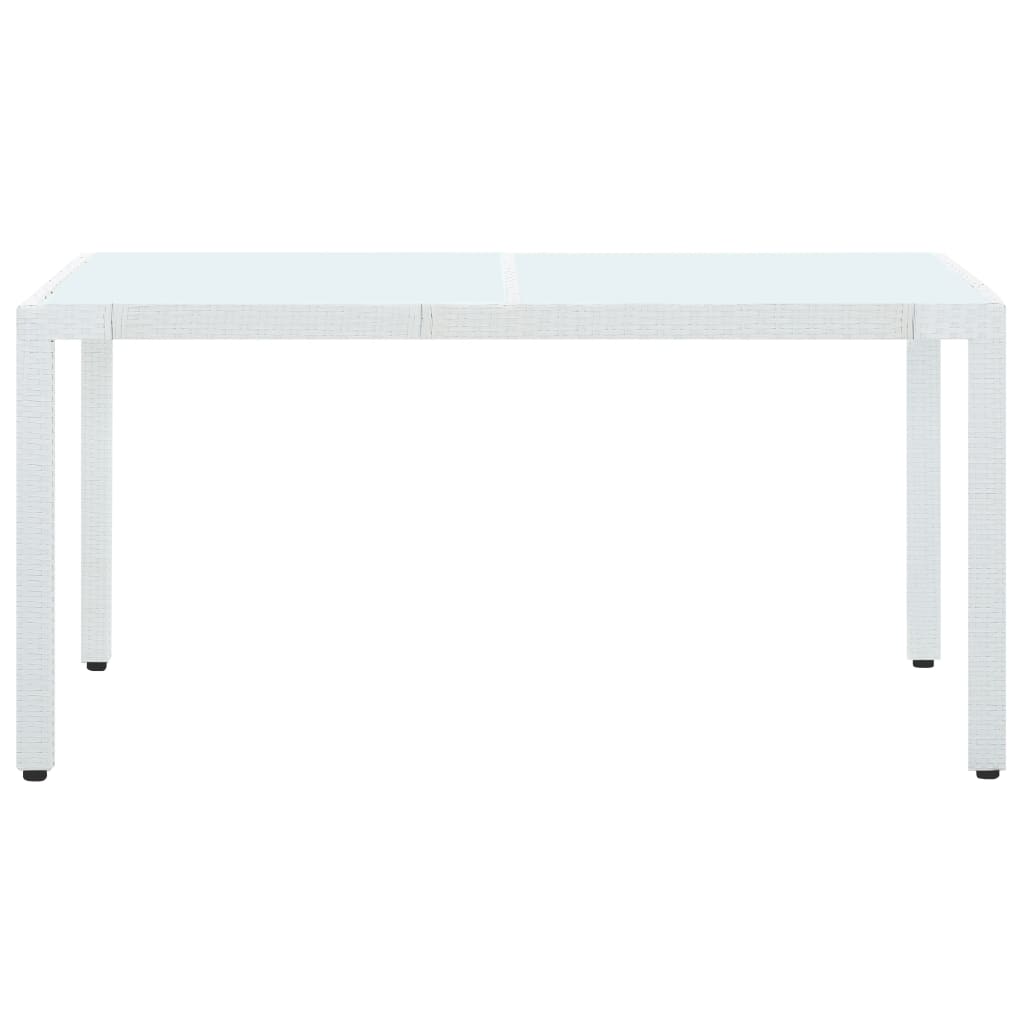 vidaXL ガーデンテーブル 150x90x75cm ポリラタン製 ホワイト